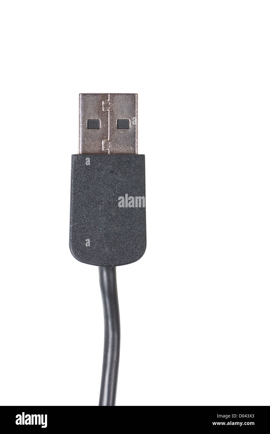 Usb cable plug over the white background Stock Photo