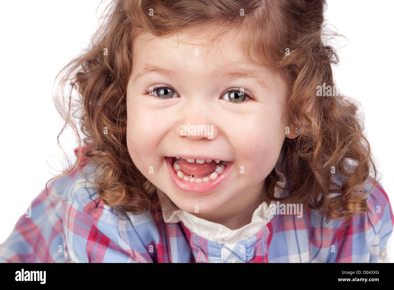 Smiling baby girl isolated over white background Stock Photo - Alamy
