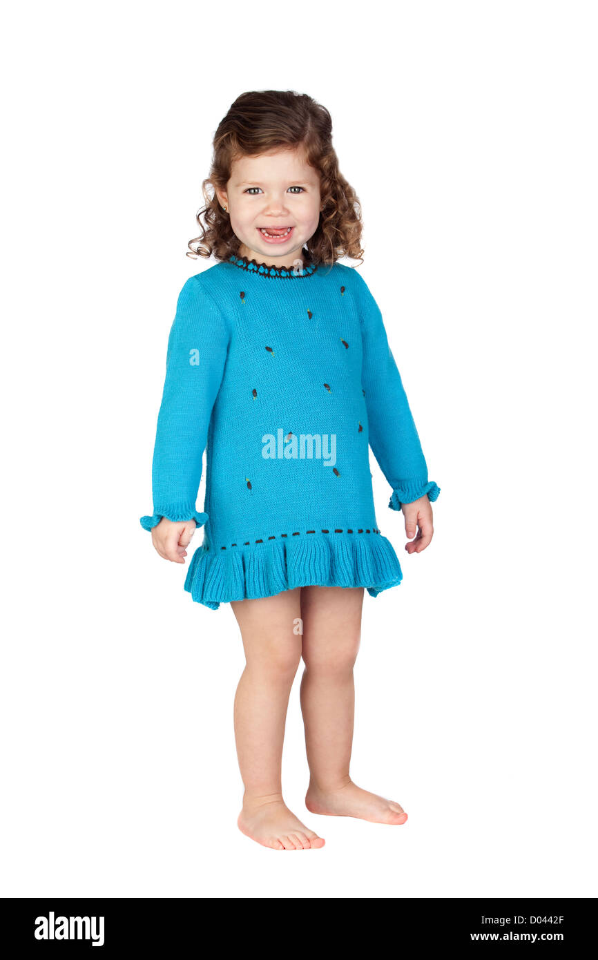 Smiling baby girl isolated over white background Stock Photo - Alamy