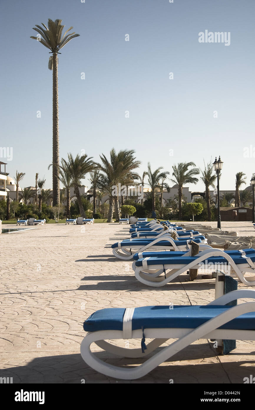 Beach lounges near the 5star hotel Stock Photo Alamy