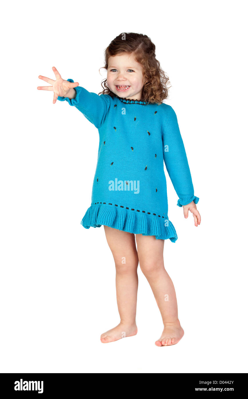 Smiling baby girl isolated over white background Stock Photo - Alamy