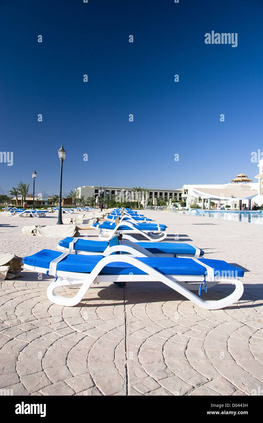 Beach lounges near the 5star hotel Stock Photo Alamy