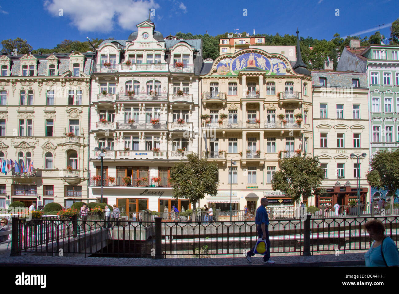 Houses at the Eger Stock Photo - Alamy