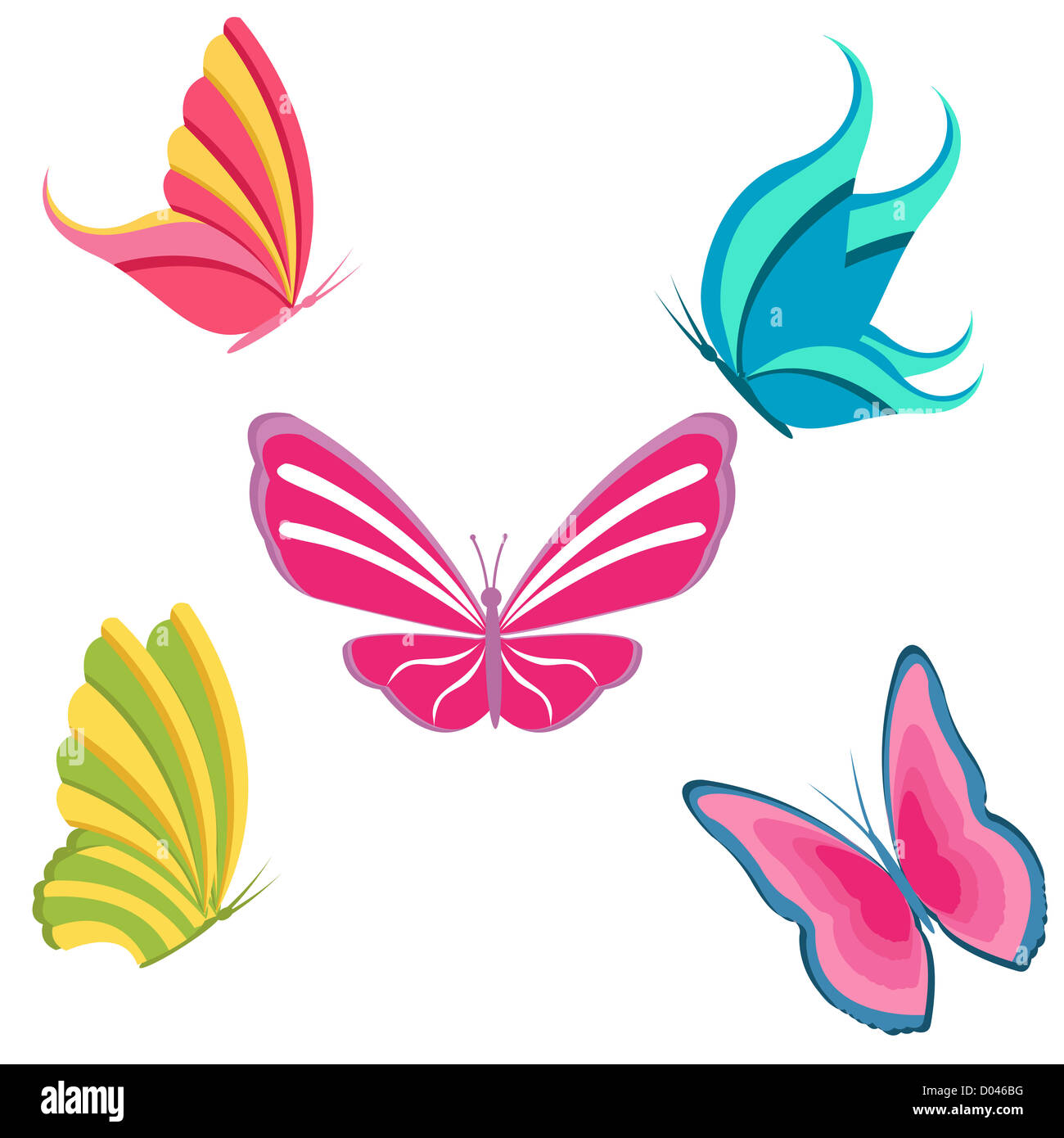 illustration of floral butterfly on white background Stock Photo Alamy