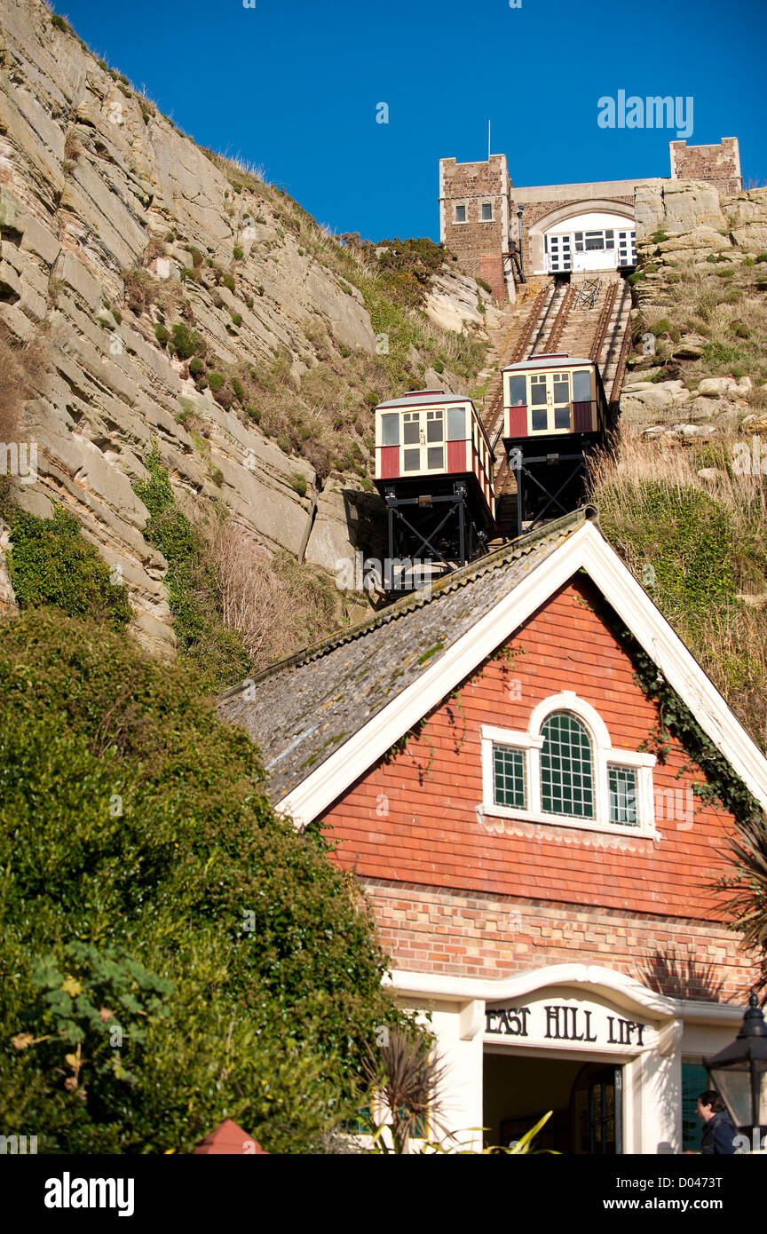 East Hill Lift in Old Hastings. Stock Photo