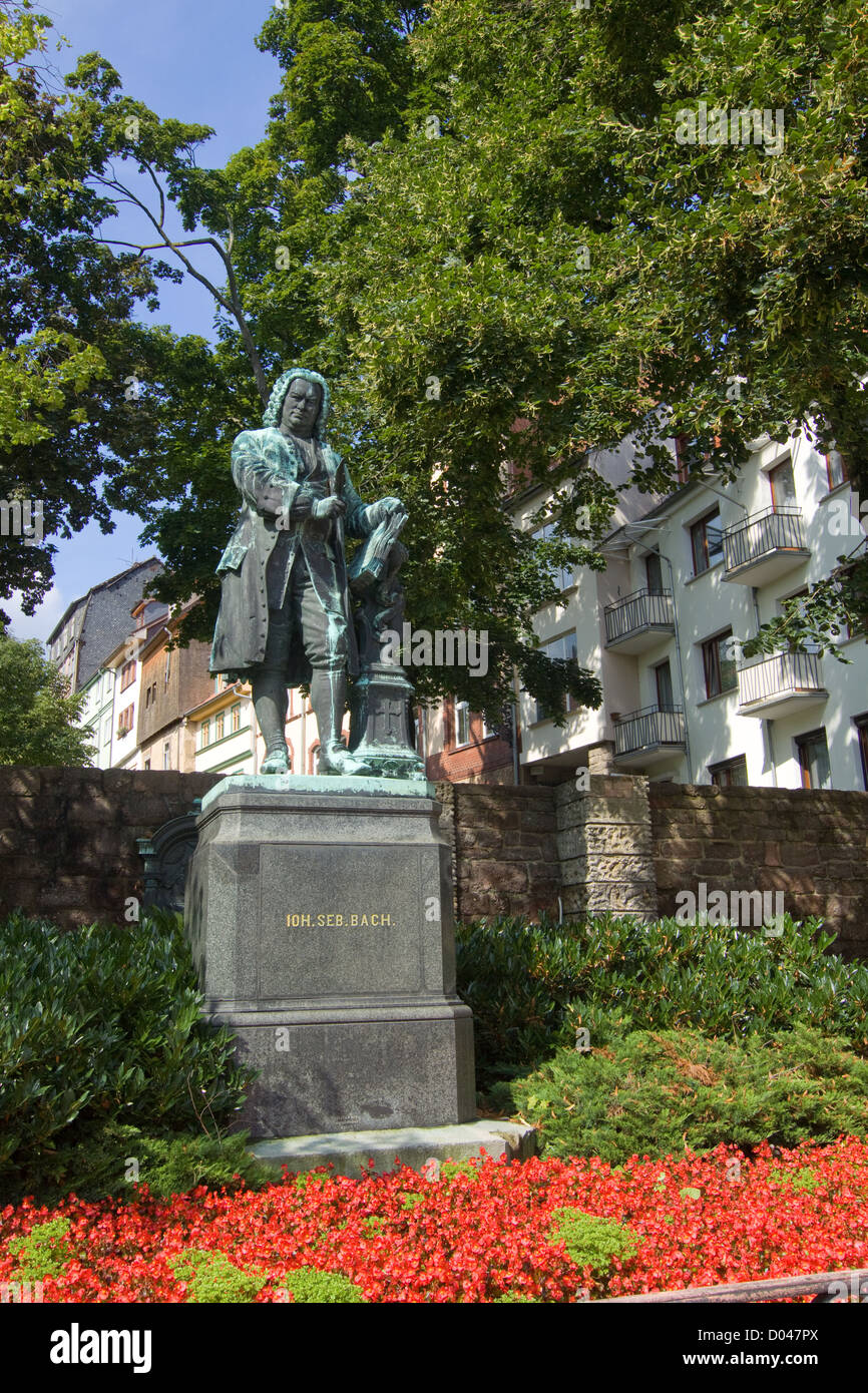 Monument of Johann Sebastian Bach in Eisenach in front of the Bach House Stock Photo