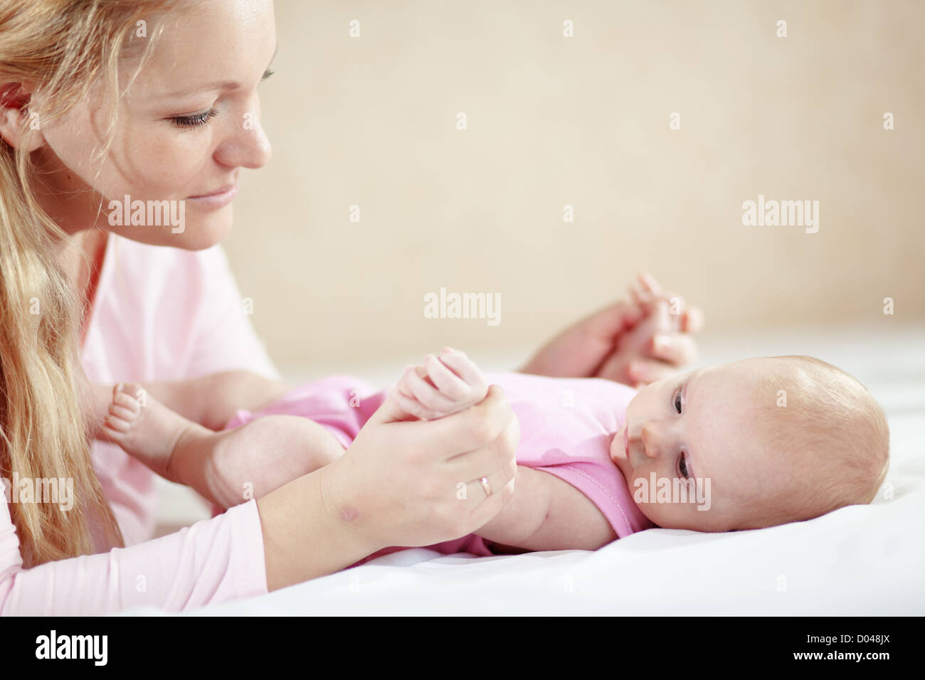 Mother with her newborn baby Stock Photo