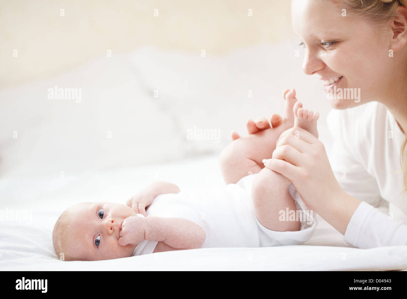 Mother with her newborn baby Stock Photo