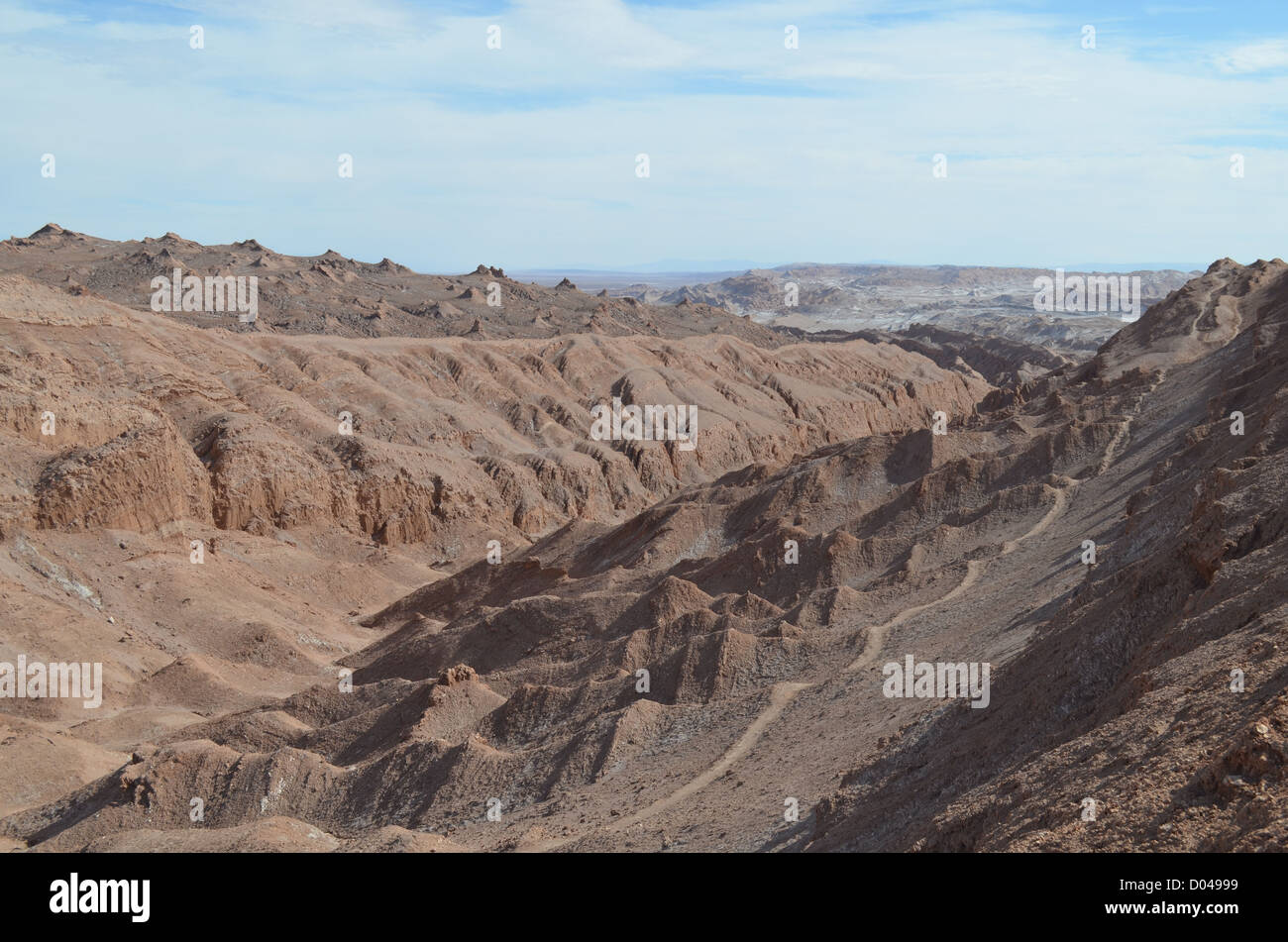 Deset landscapes in the Valle de la Luna (Moon Valley), San Pedro de Atacama, Chile Stock Photo