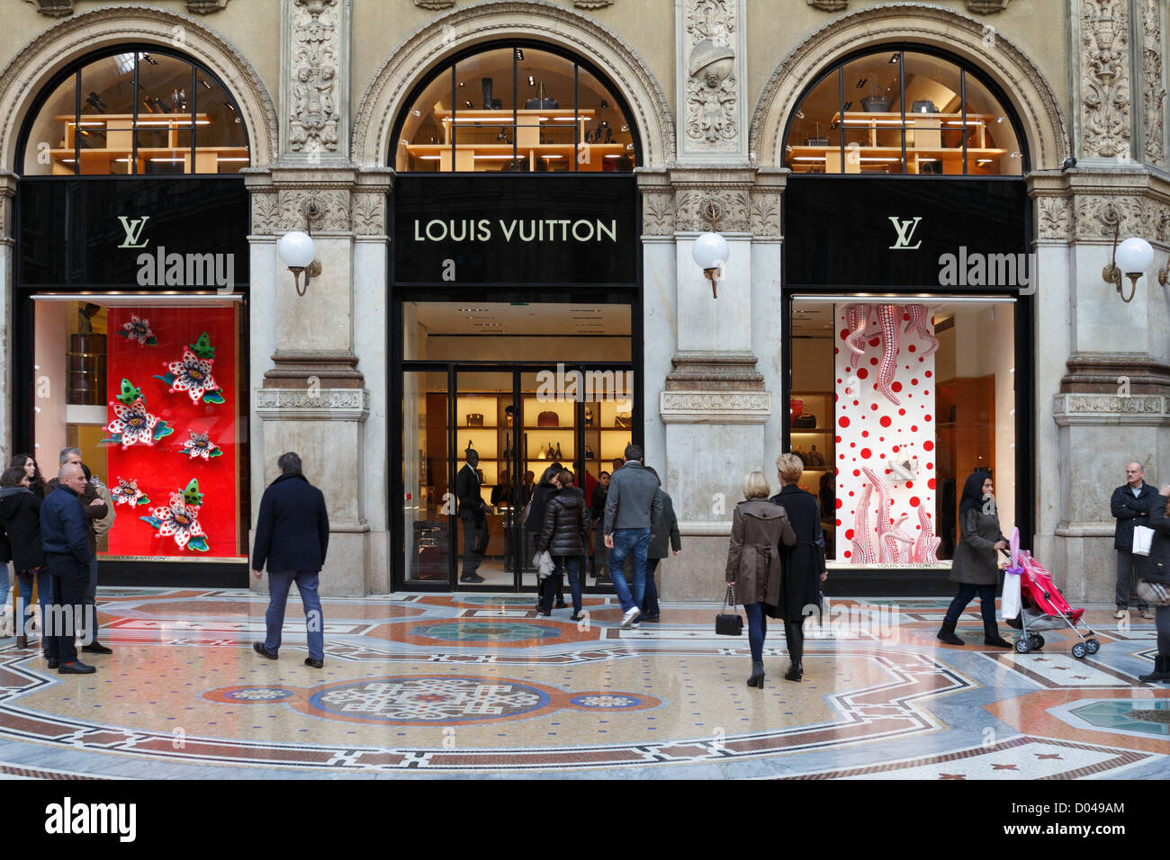 Italy milan louis vuitton store hi-res stock photography and