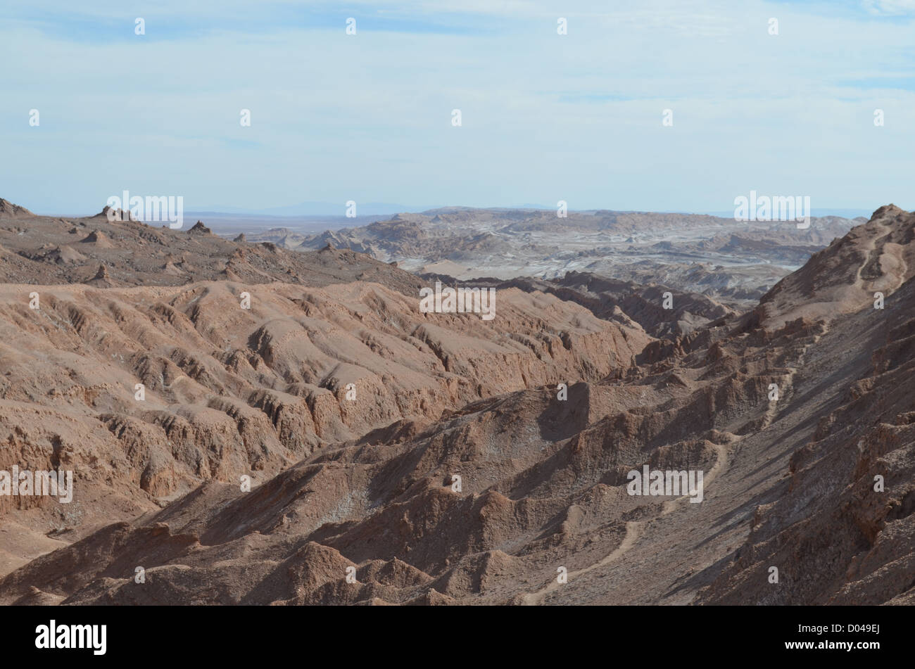 Deset landscapes in the Valle de la Luna (Moon Valley), San Pedro de Atacama, Chile Stock Photo