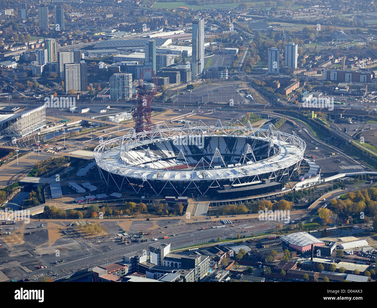 Olympic Park London, post games, under re-construction, November 2012 Stock Photo