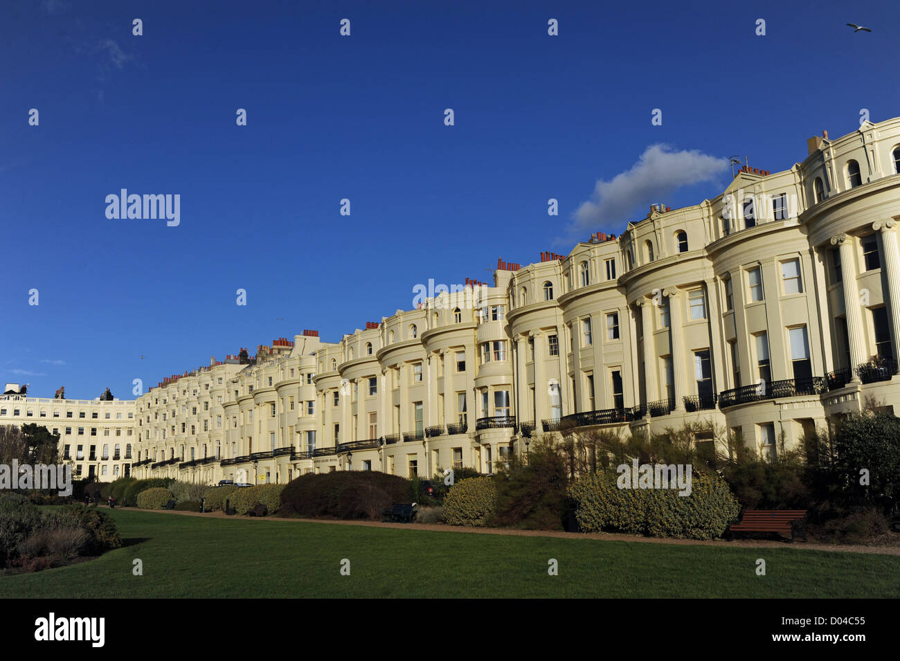 Regency style terraced houses mostly turned into flats in Brunswick
