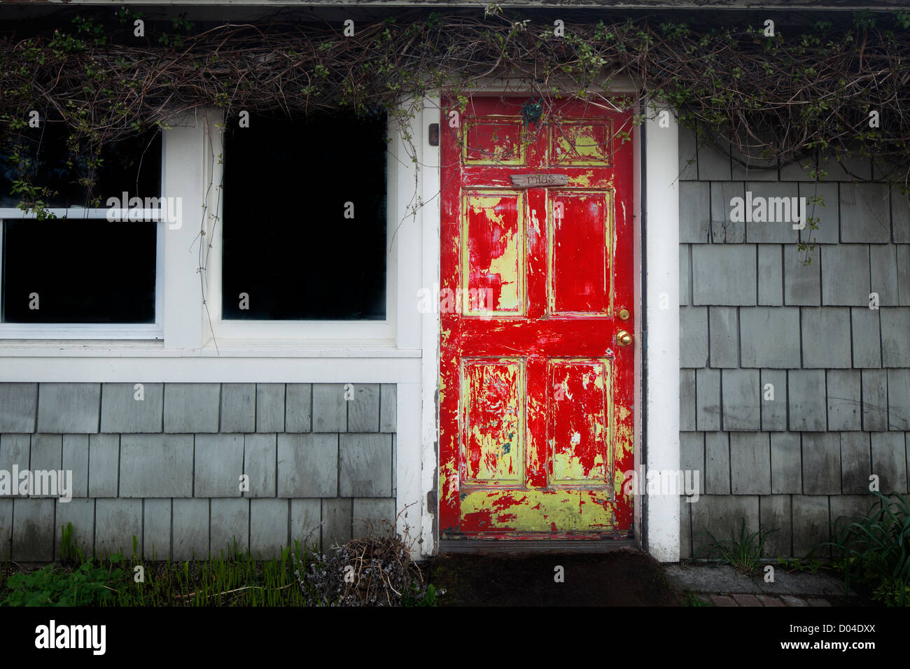 WA06497-00...WASHINGTON - Door in the town of Eastsound on Orcas Island. Stock Photo