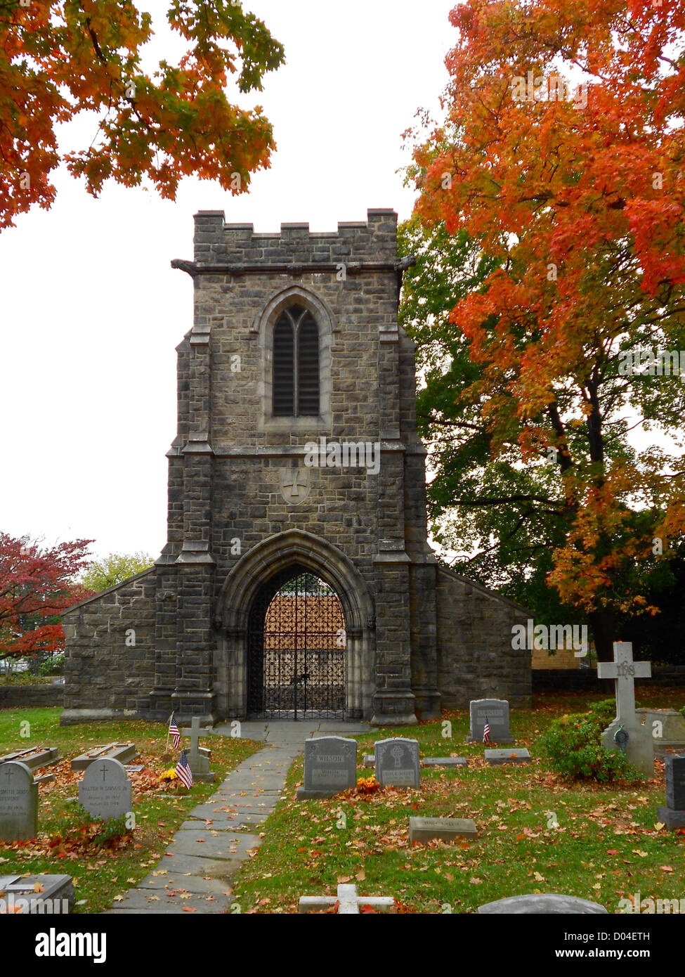 Wanamaker Mausoleum at St. James the Less in Philadelphia. Church of St. James the Less on the NRHP since November 20, 1974. Also a National Historic Landmark. At Hunting Park Ave. and Clearfield St.(park on Patton Street) in the Allegheny West neighborho Stock Photo
