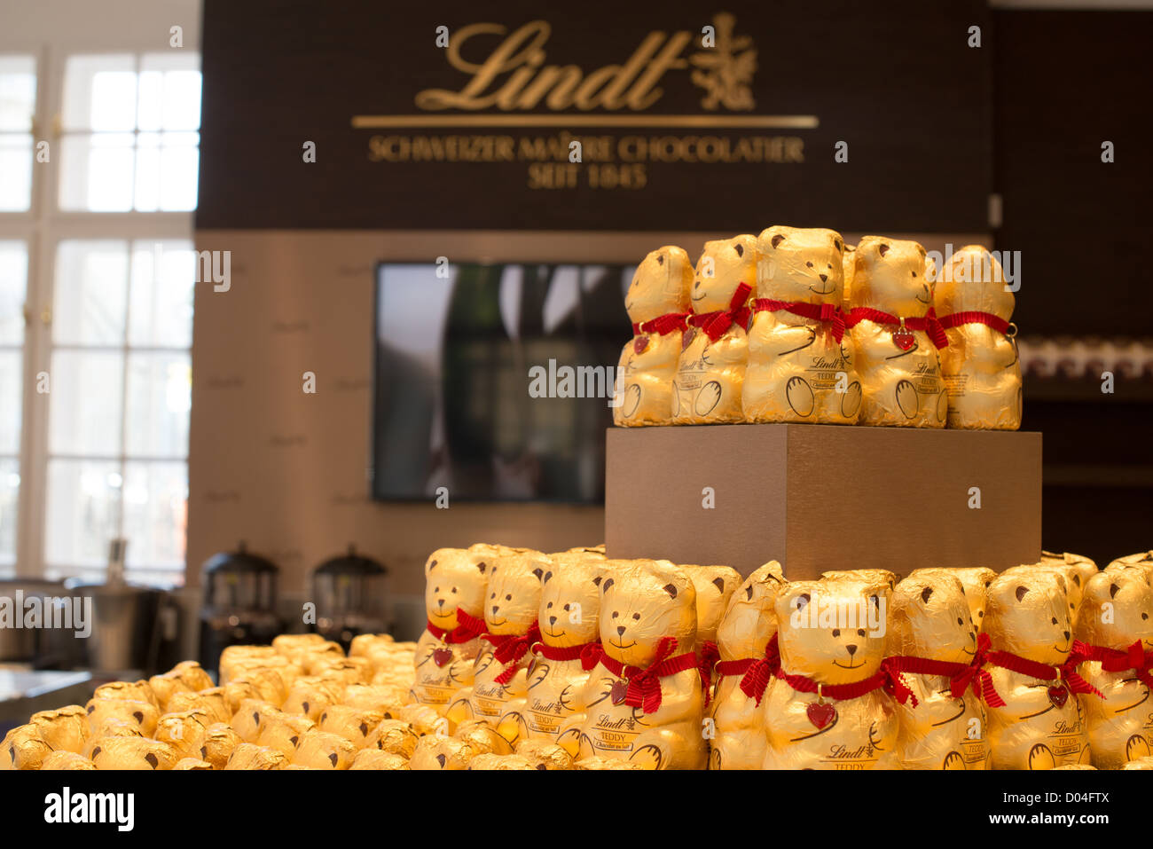 The newly opened Lindt Chocolate Boutique at the famous Schoenbrunn Palace on October 4, 2012 in Vienna, Austria. Stock Photo