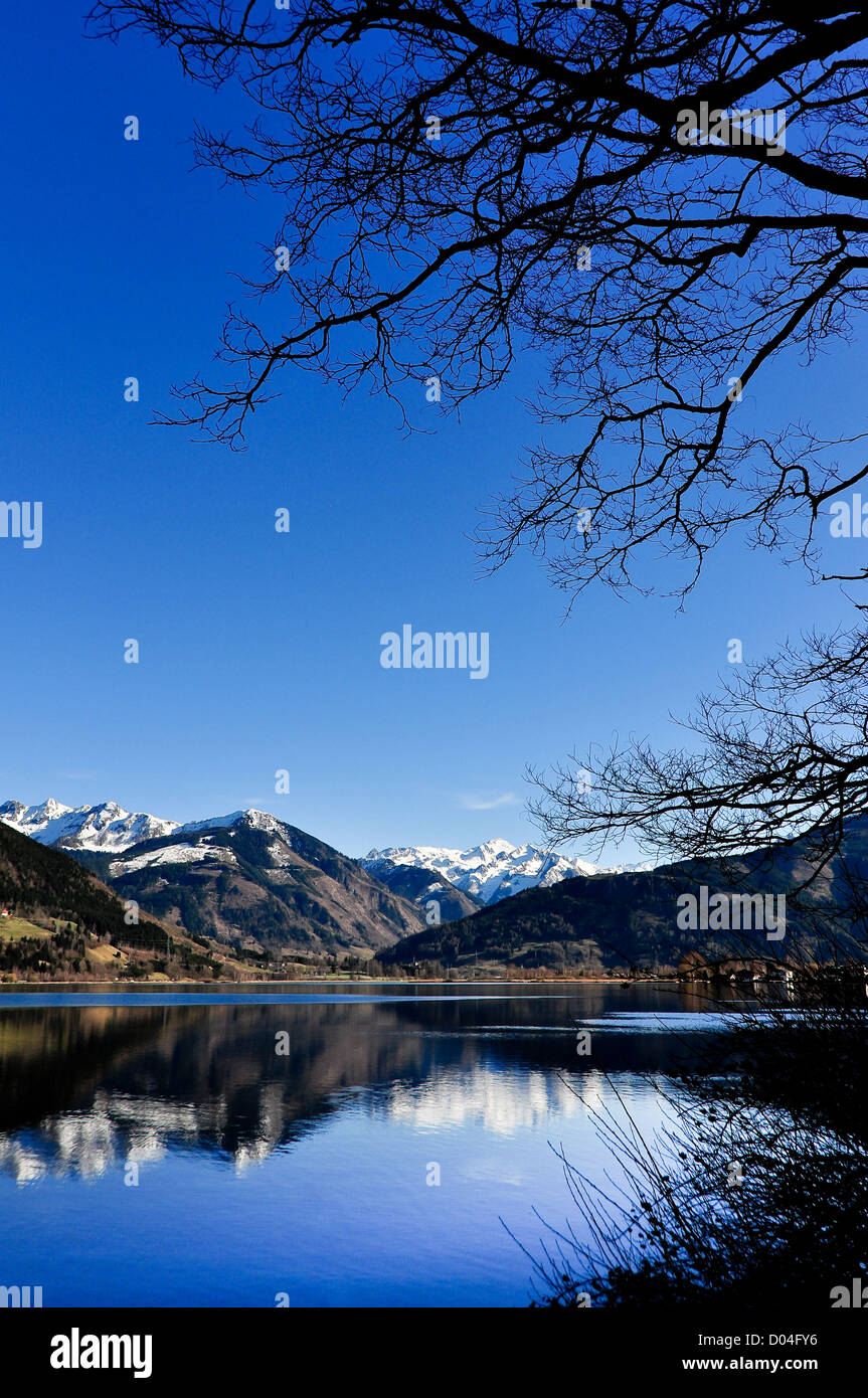 Mountain lake landscape view with water reflection Stock Photo - Alamy