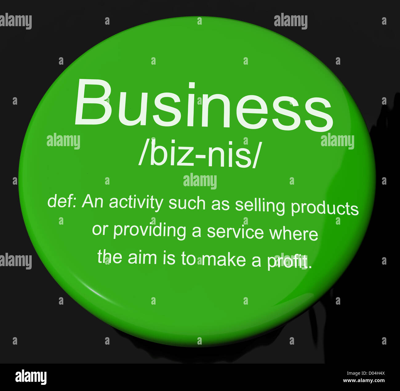 Business Definition Button Shows Commerce Trade Or Company Stock Photo