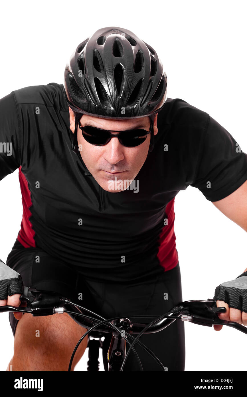 Cyclist Riding Bike Stock Photo Alamy