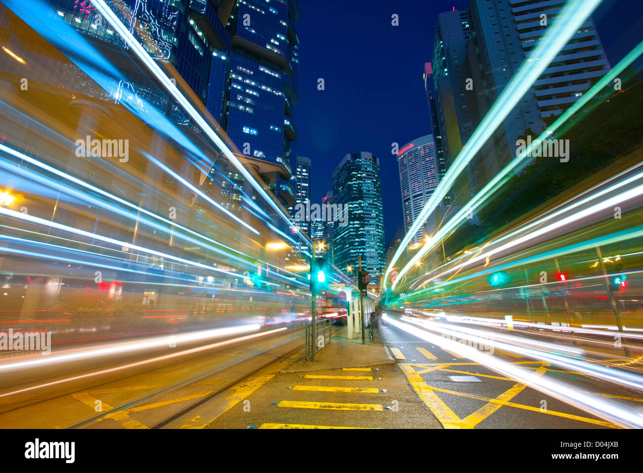 Busy traffic in city at night - Pearl of the East: Hong Kong Stock ...
