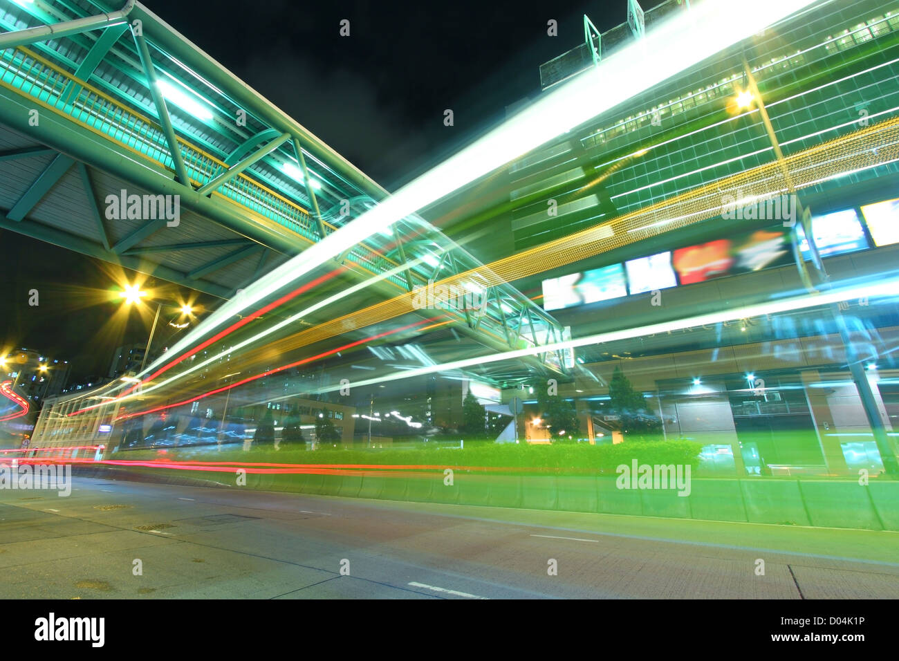 Traffic in downtown of Hong Kong at night Stock Photo - Alamy