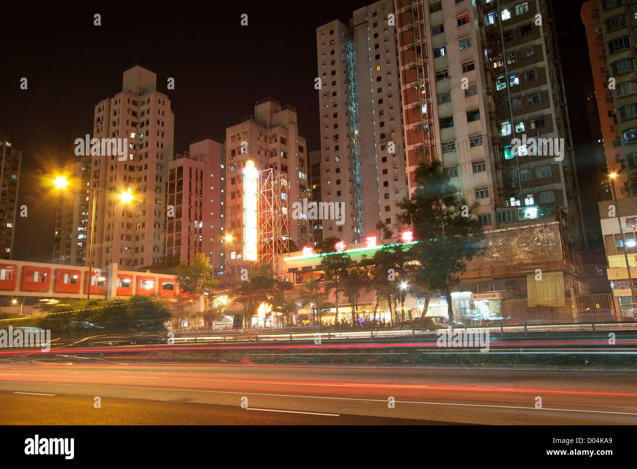 Hong Kong downtown at night Stock Photo - Alamy