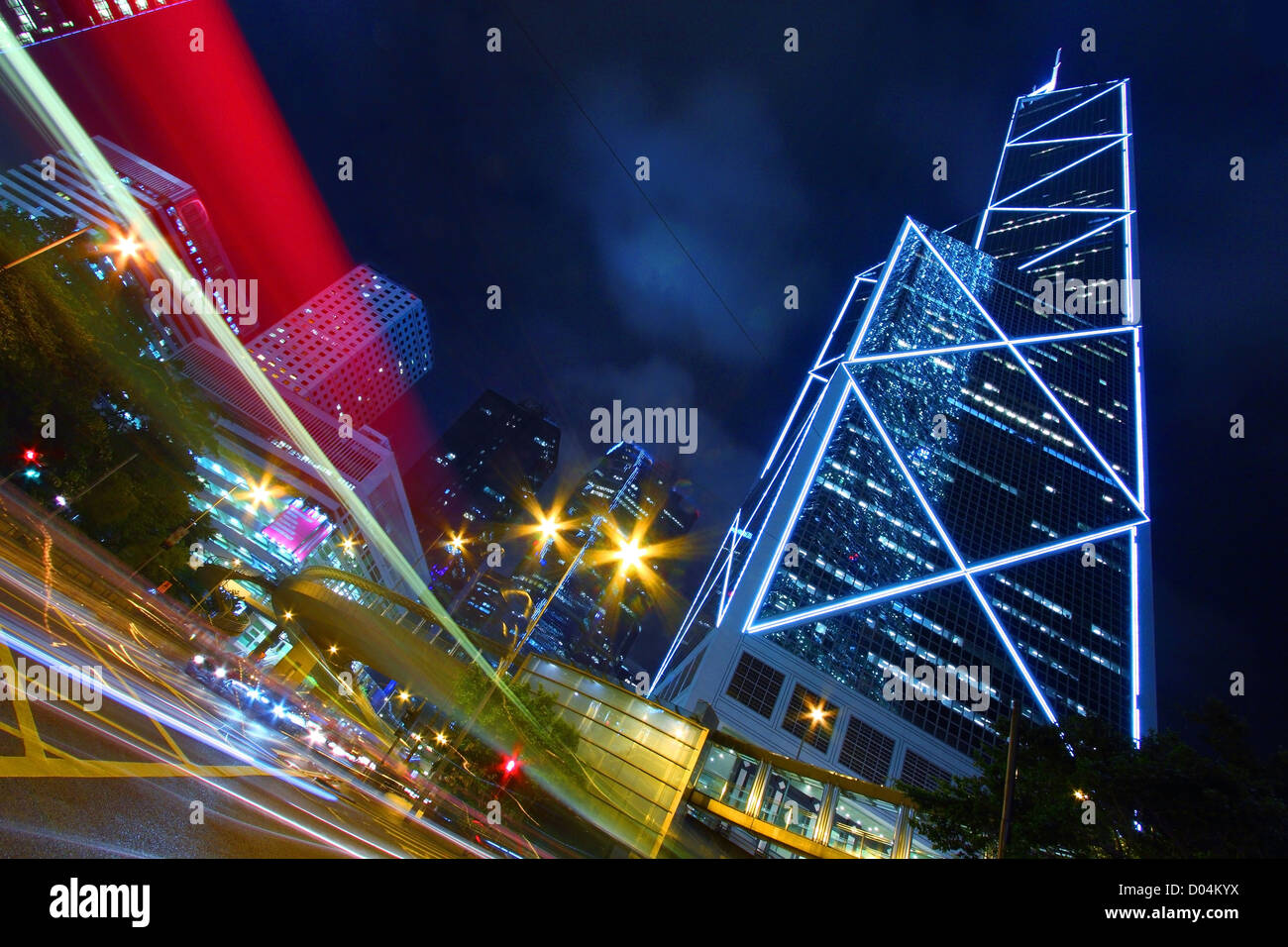 Busy traffic in city at night - Pearl of the East: Hong Kong Stock ...
