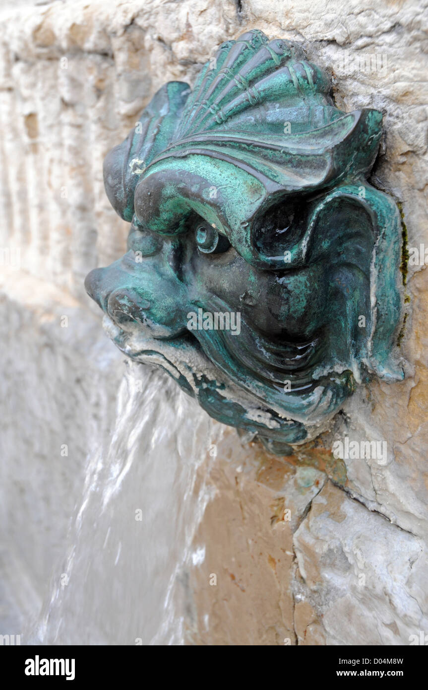 fountain at Place Saint Jean in Lyon, France Stock Photo