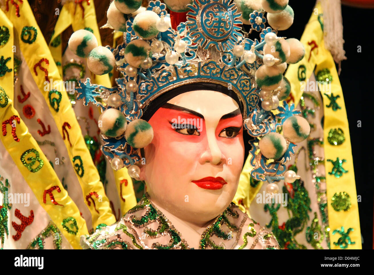 Cantonese opera dummy close-up. Stock Photo