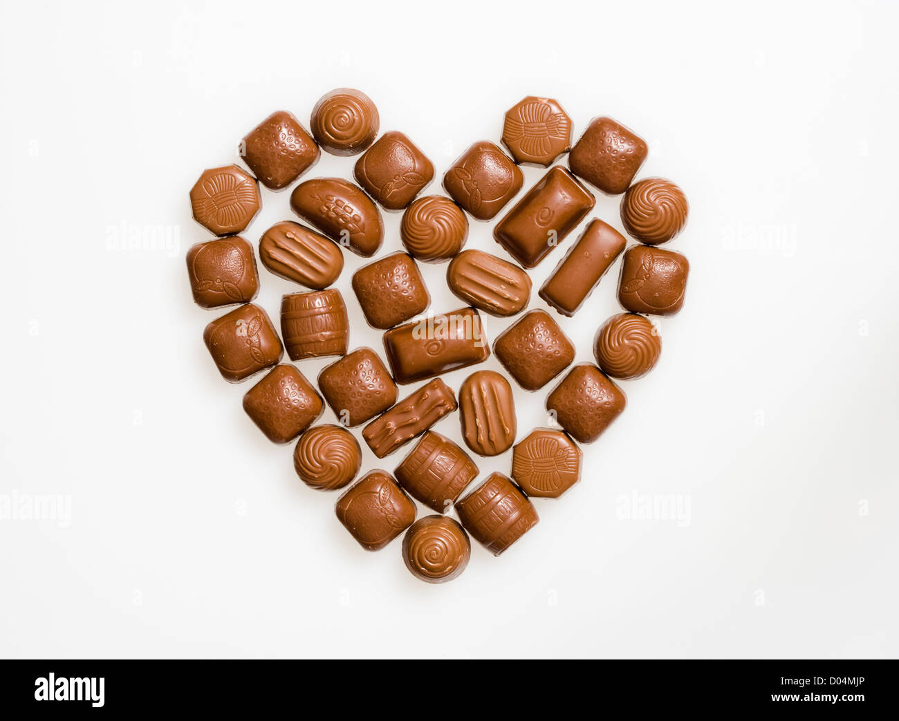 Chocolates in heart shape. Stock Photo