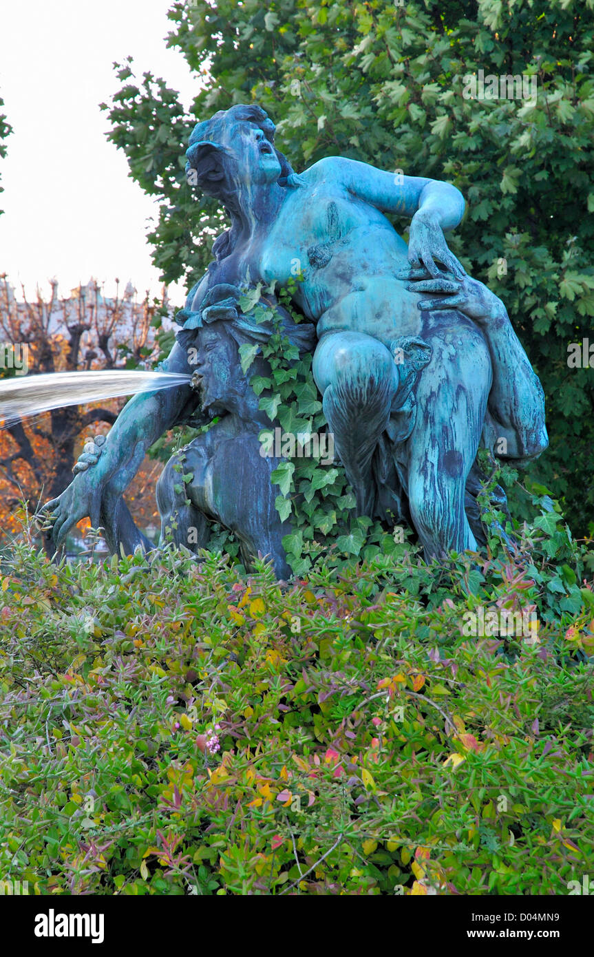 Triton and Nymph fountain in Vienna Volksgarten Stock Photo Alamy