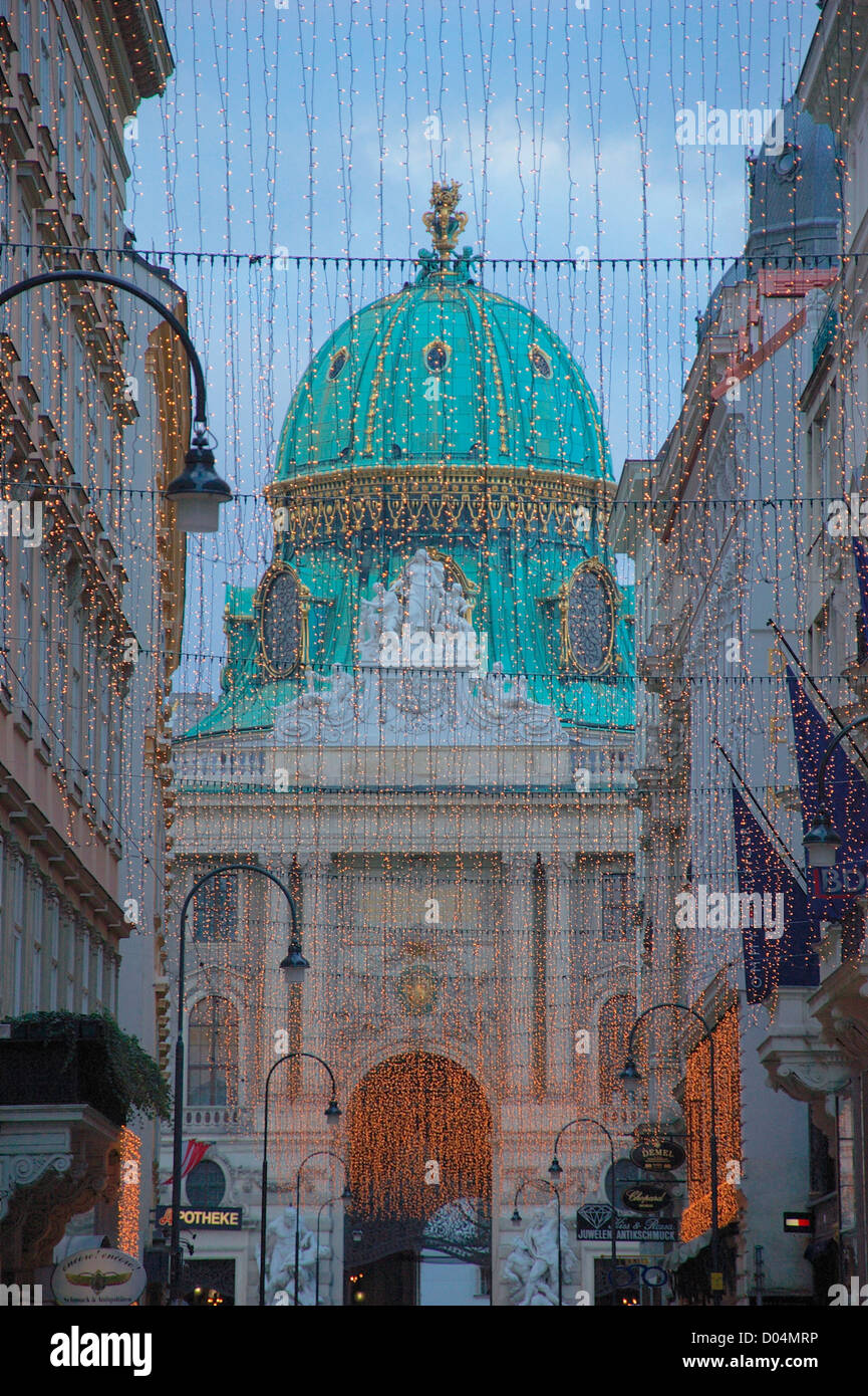 Christmas lights on the Kohl market Stock Photo Alamy