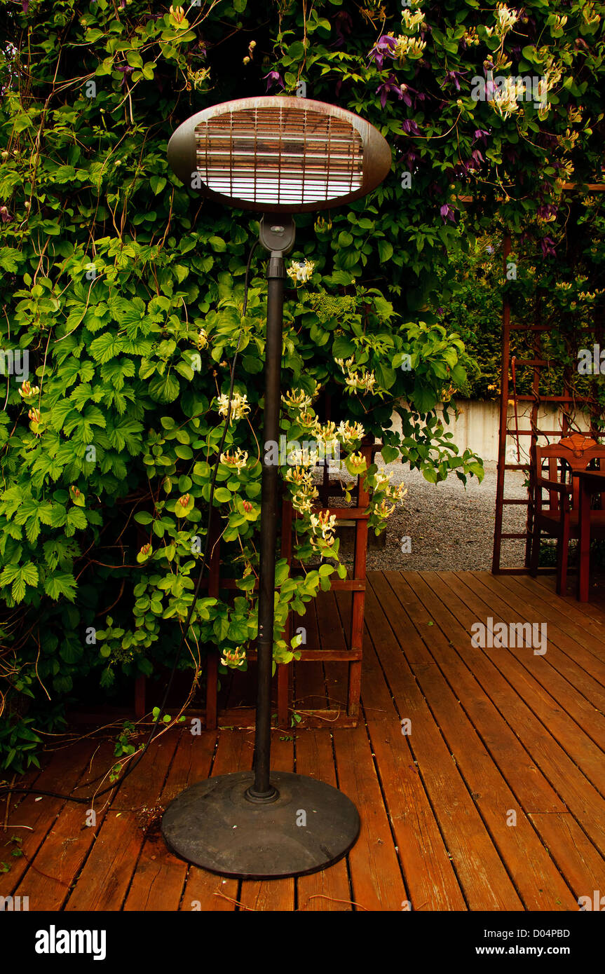 Terrace heater in a garden Stock Photo