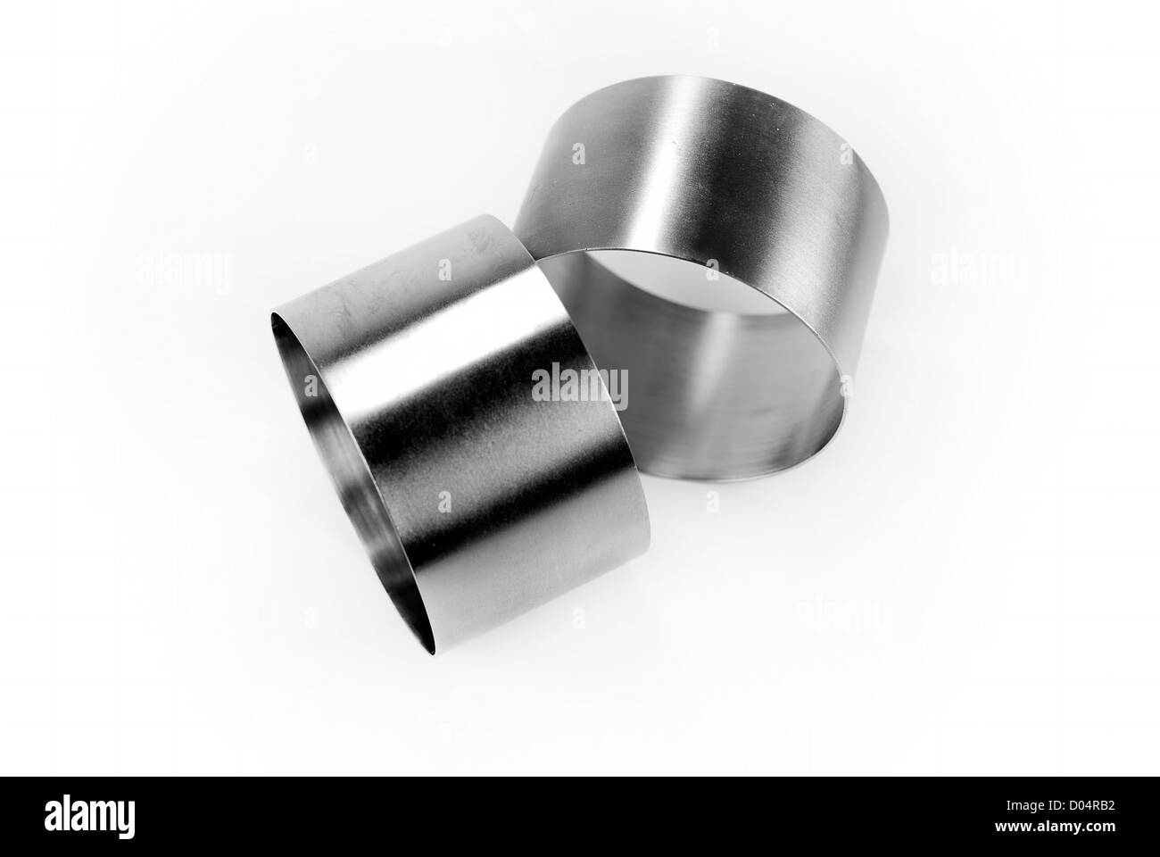two metal cylinder on white Stock Photo Alamy