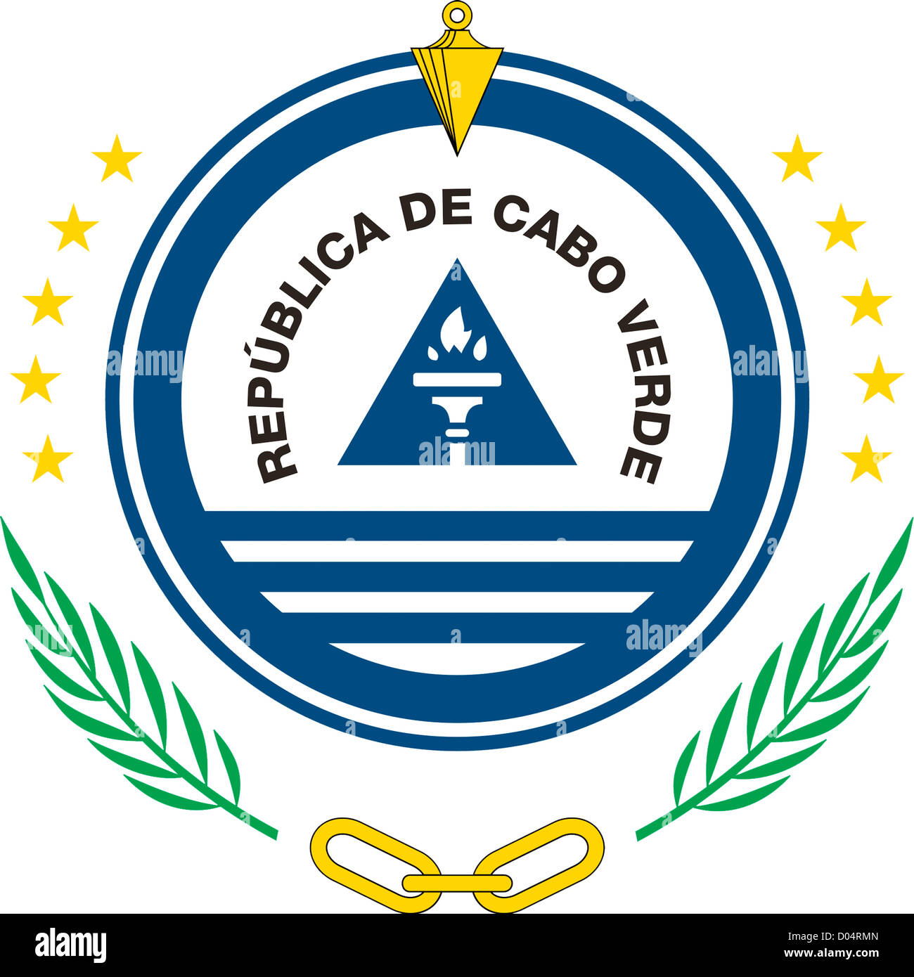 National coat of arms of the Republic of Cape Verde. Stock Photo