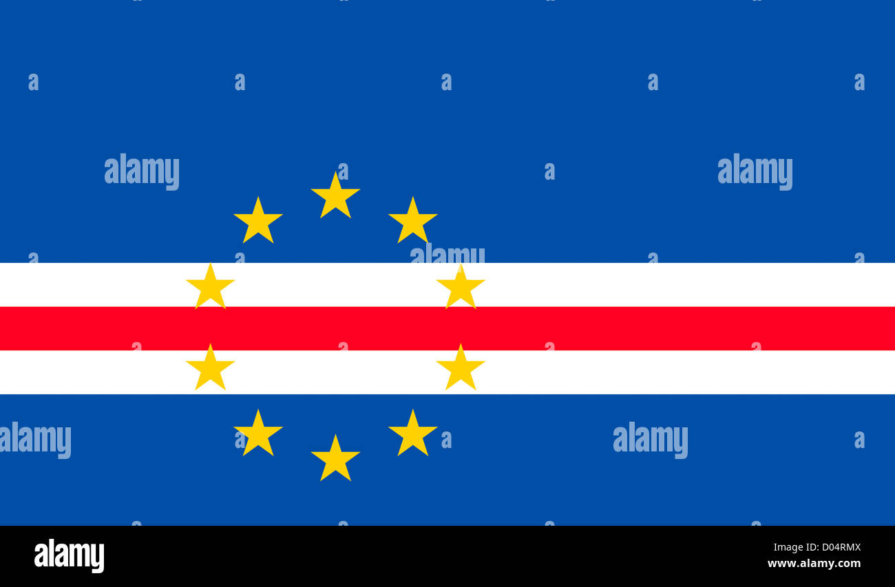 National flag of the Republic of Cape Verde. Stock Photo
