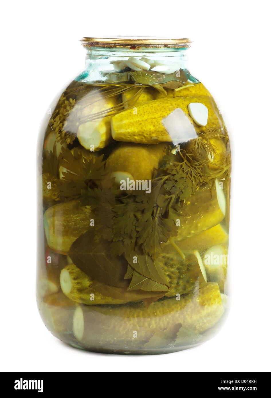 Jar of pickles isolated over white background Stock Photo Alamy