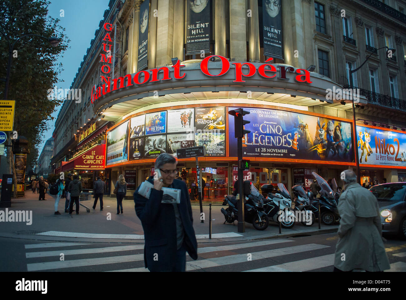 Paris, France, French Cinema vintage movie theater architecture Exterior, "Gaumont Opera", Front