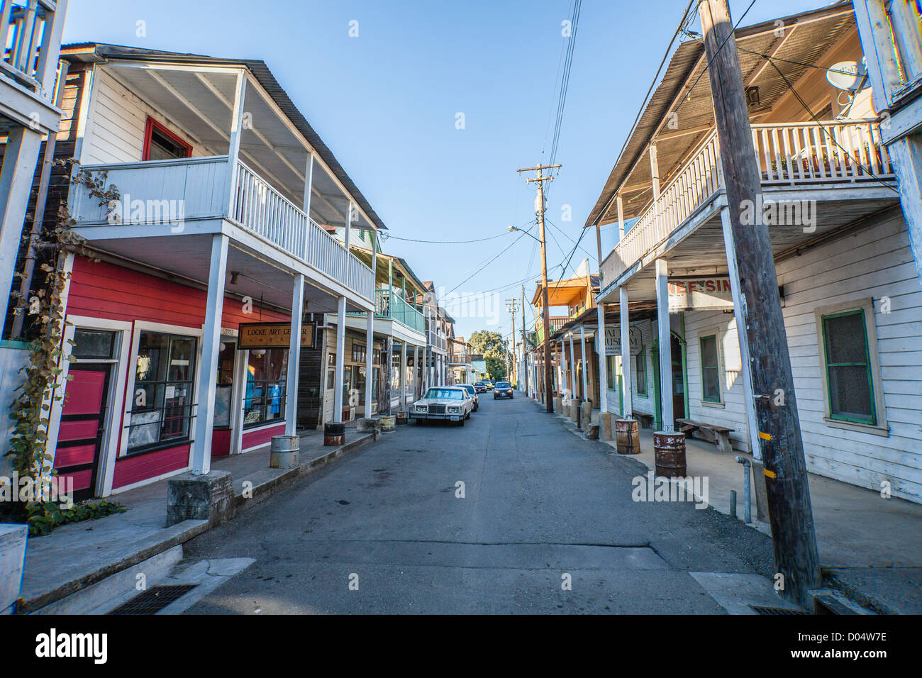 Main Street of the historic Chinese community of Locke, California