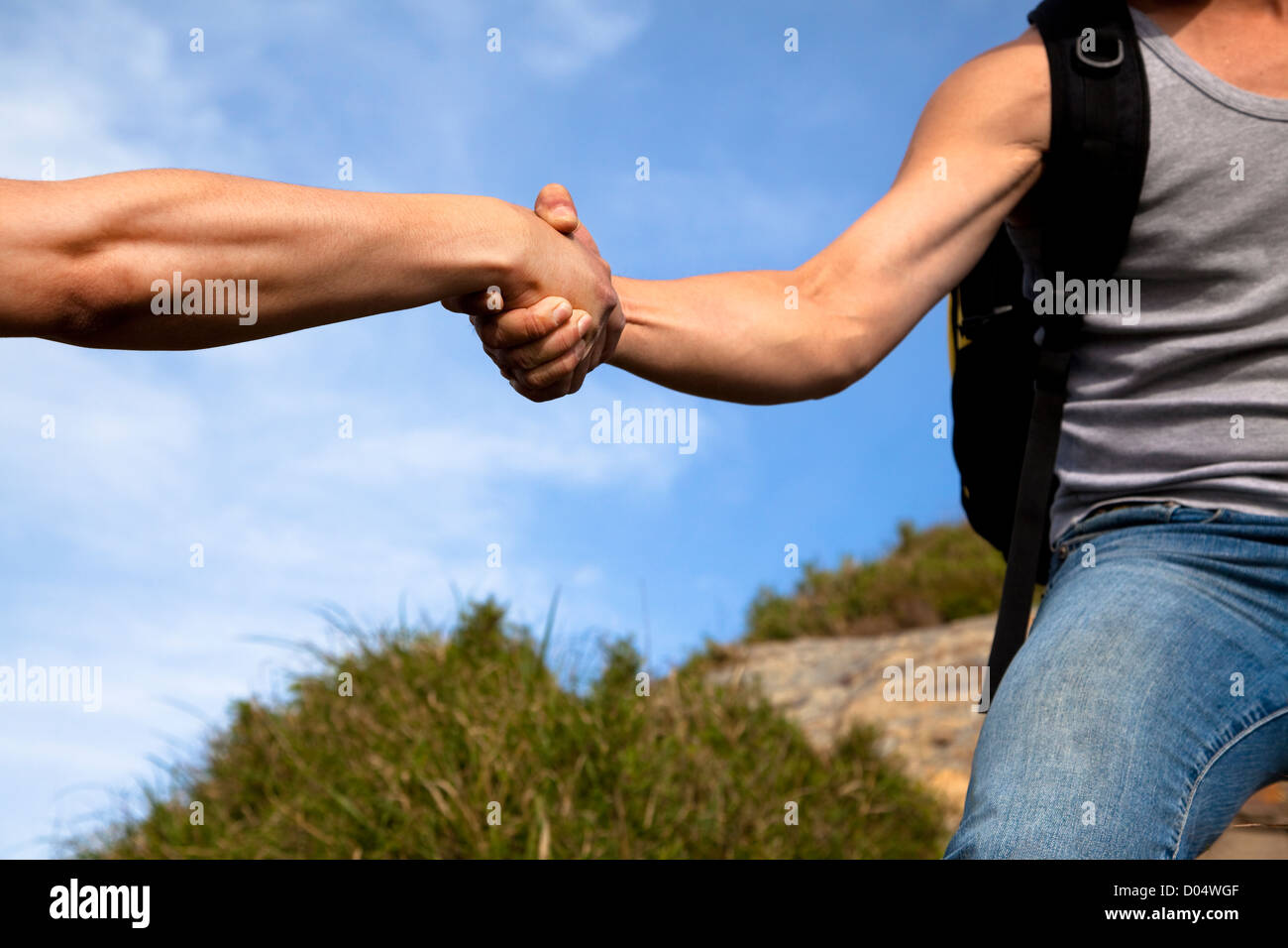 help of partner.helping hand Stock Photo