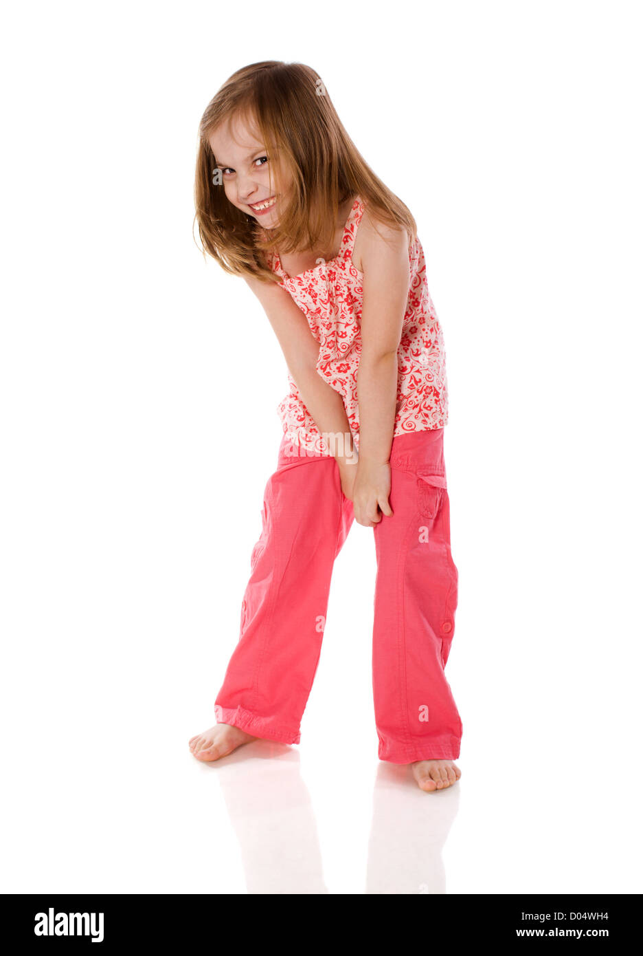 portrait of cheerful Little Girl isolated on white Stock Photo - Alamy