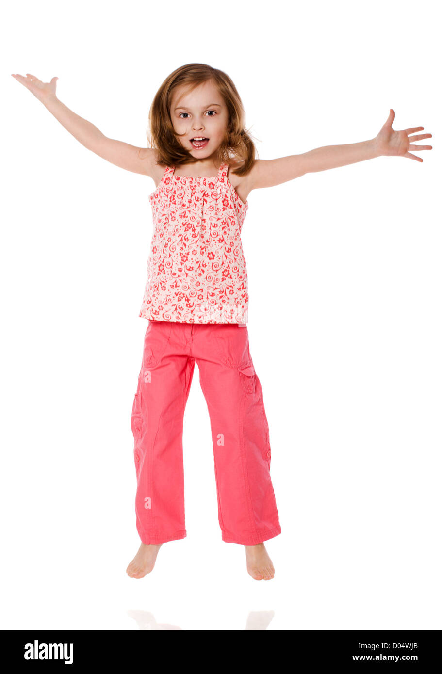 portrait of cheerful Little Girl isolated on white Stock Photo - Alamy