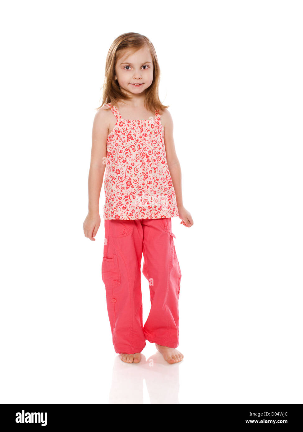 portrait of cheerful Little Girl isolated on white Stock Photo - Alamy