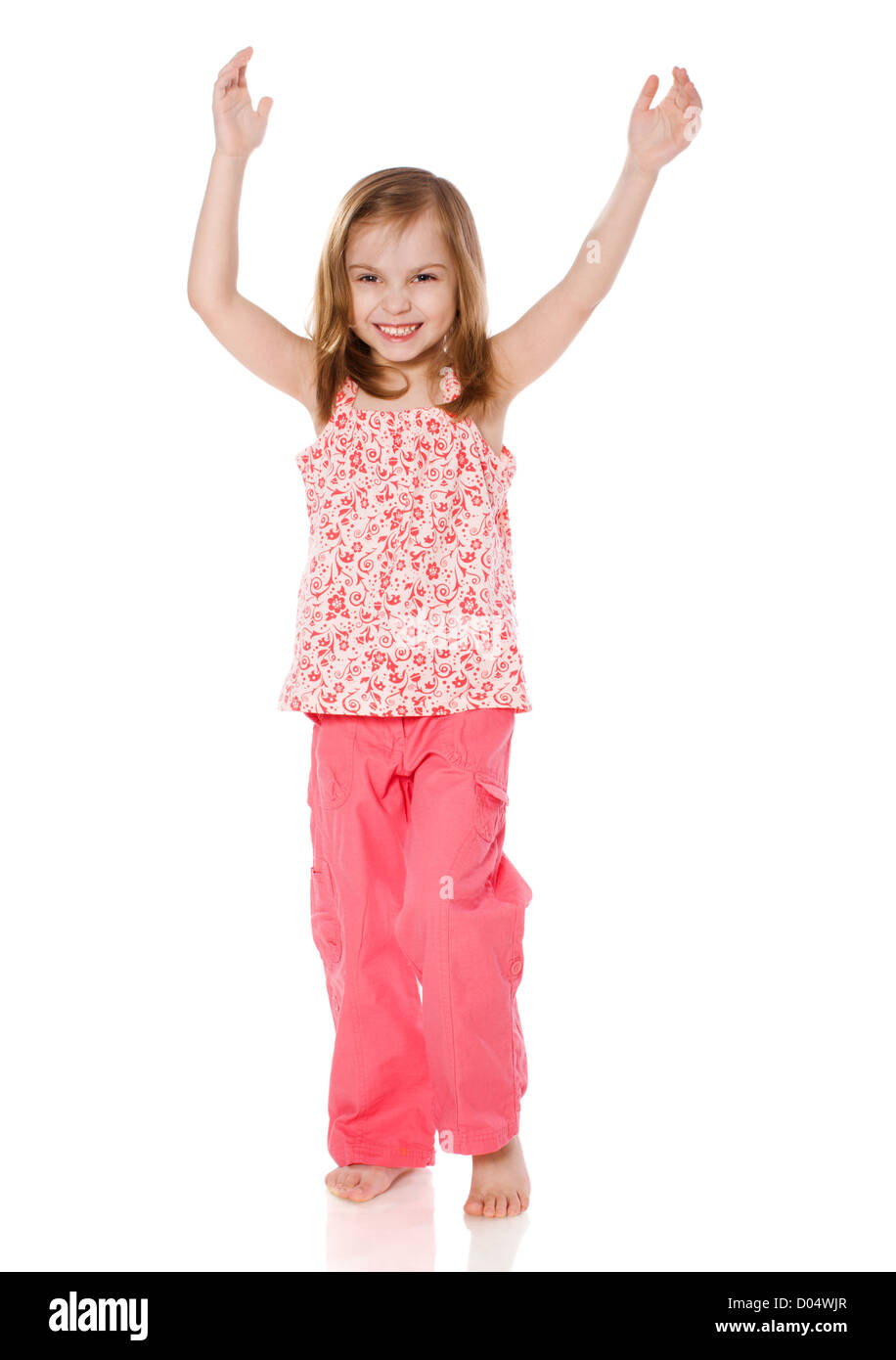 portrait of cheerful Little Girl isolated on white Stock Photo - Alamy