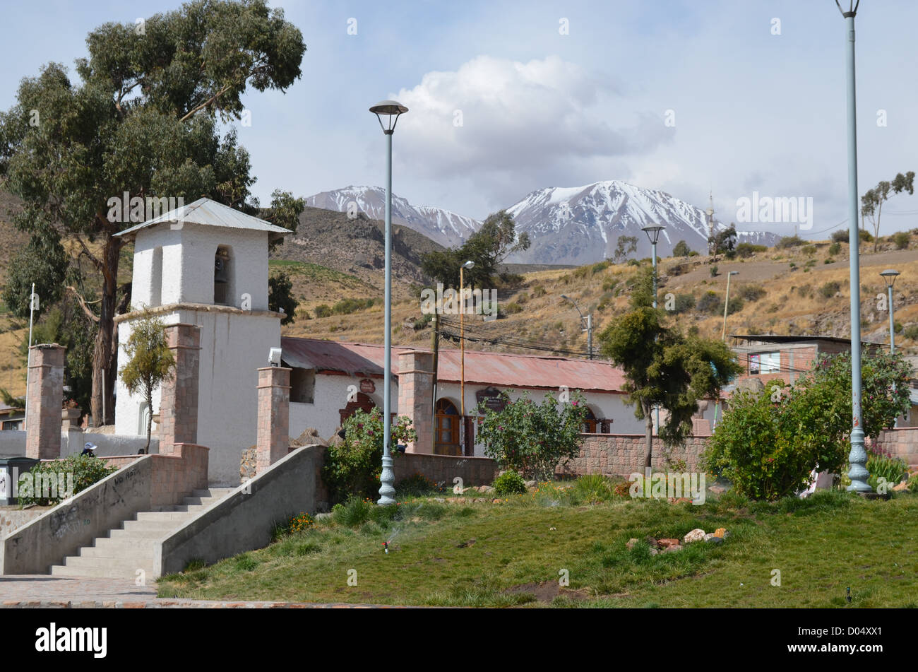 The town of Putre in northern Chile, close to Lauca National park. Stock Photo