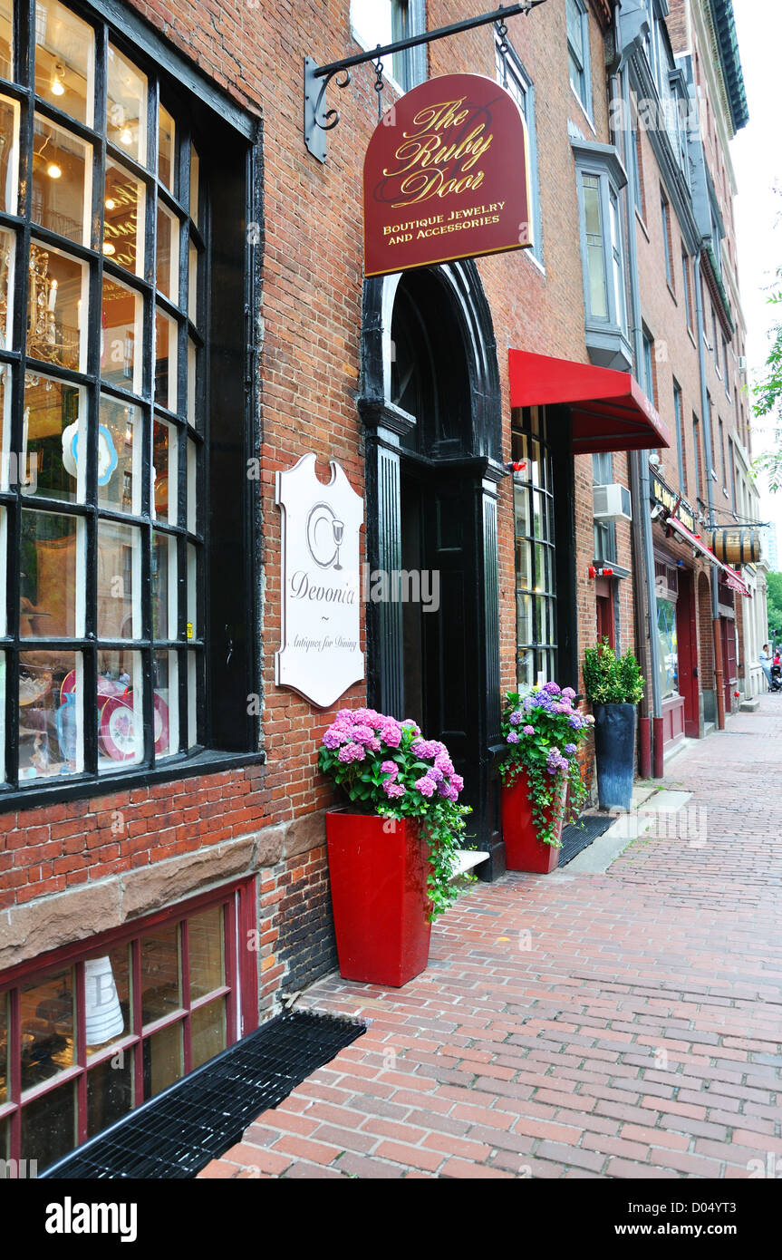 Antiques shops, Beacon Hill, Boston, Massachusetts, USA Stock Photo Alamy