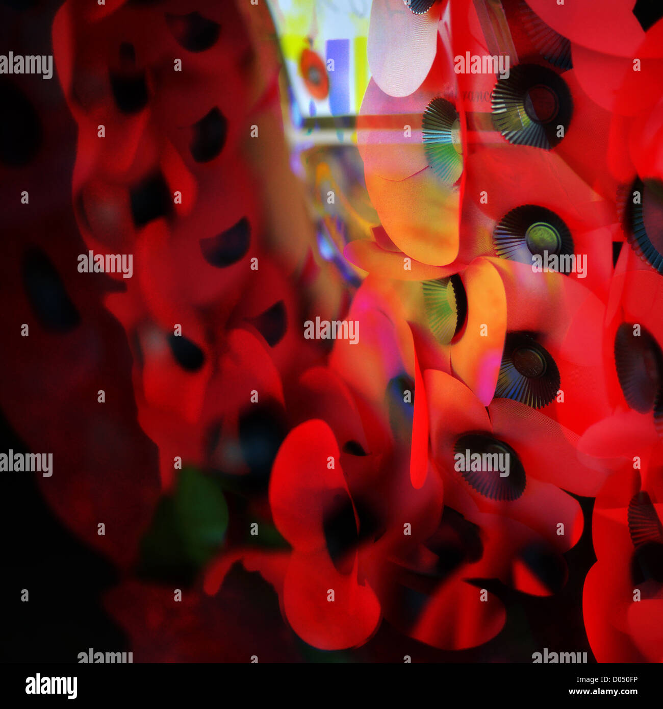 Remembrance Day Creative Montage Image of Poppy wreaths 11 November 2012 Stock Photo