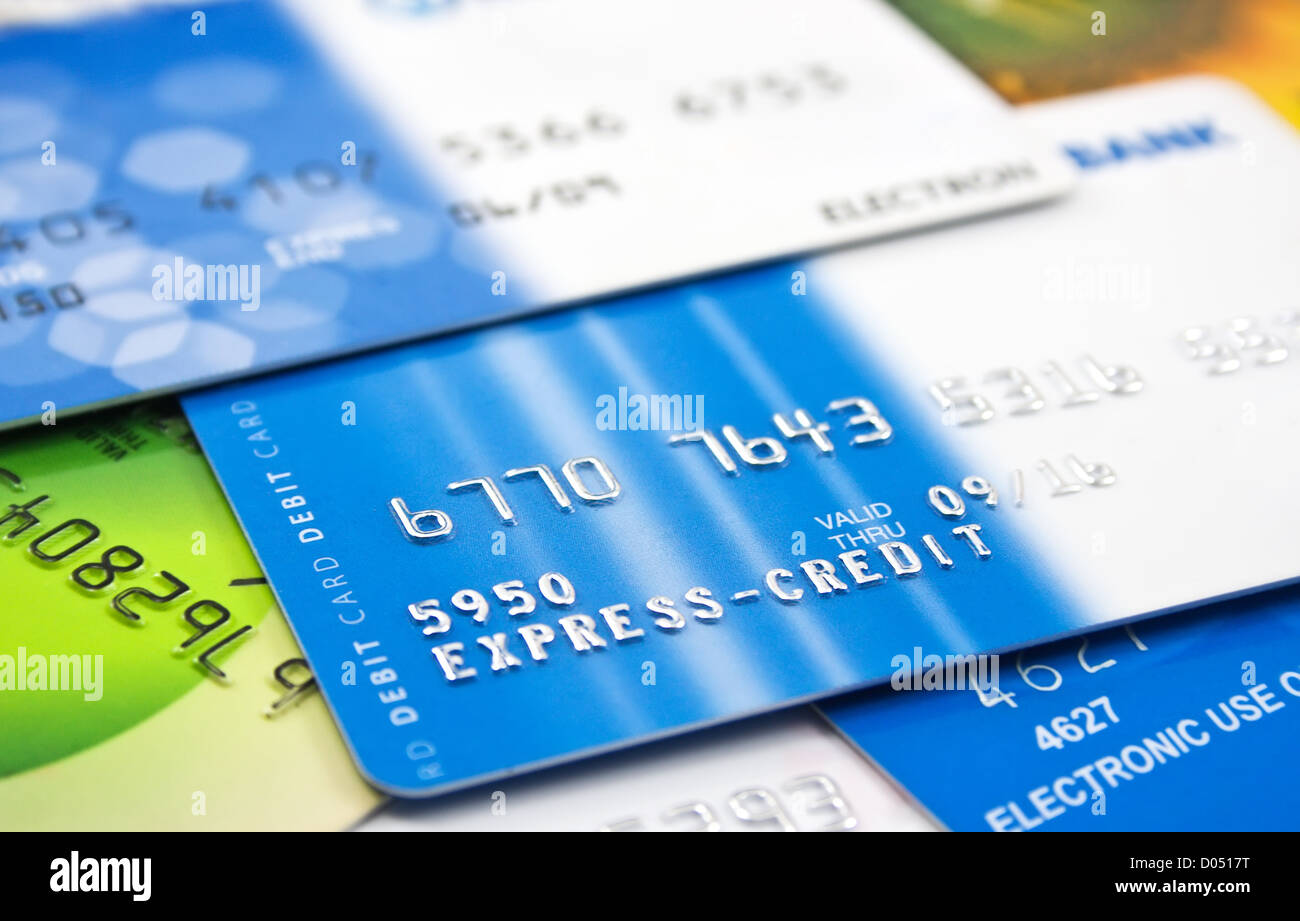 credit cards as a background Stock Photo