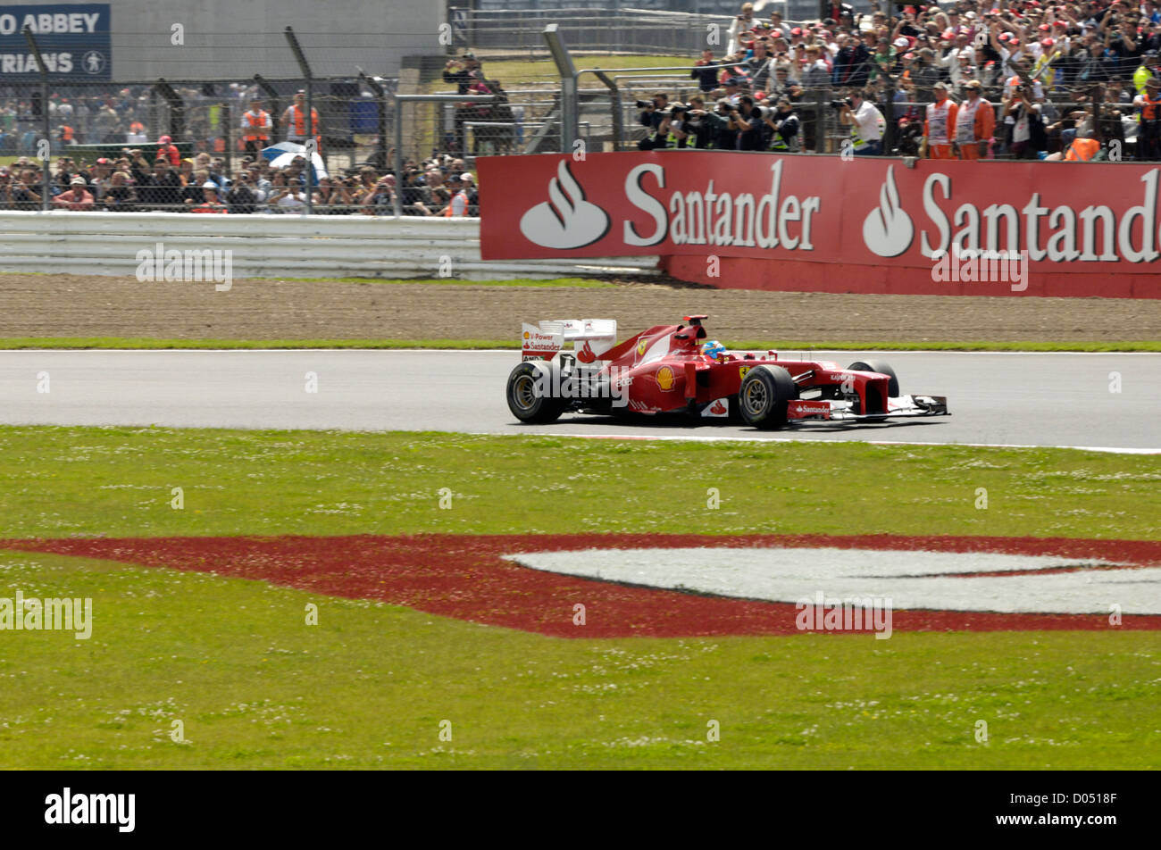 Silverstone British Formula 1 Grand Prix. Fernando Alonso (car 5 ), Ferrari Stock Photo