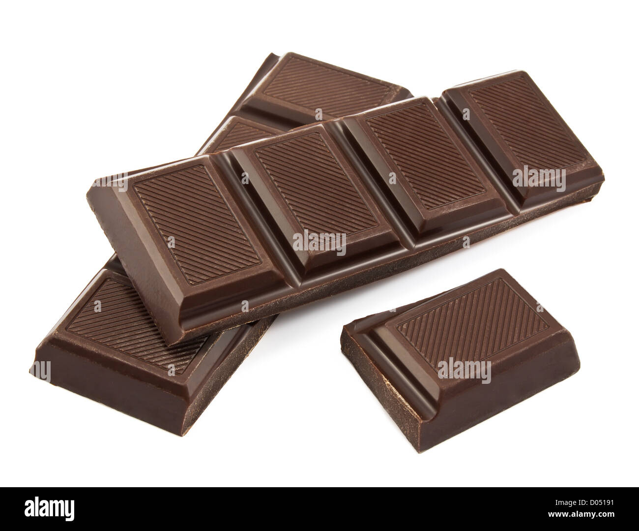 chocolate bars isolated on white background Stock Photo